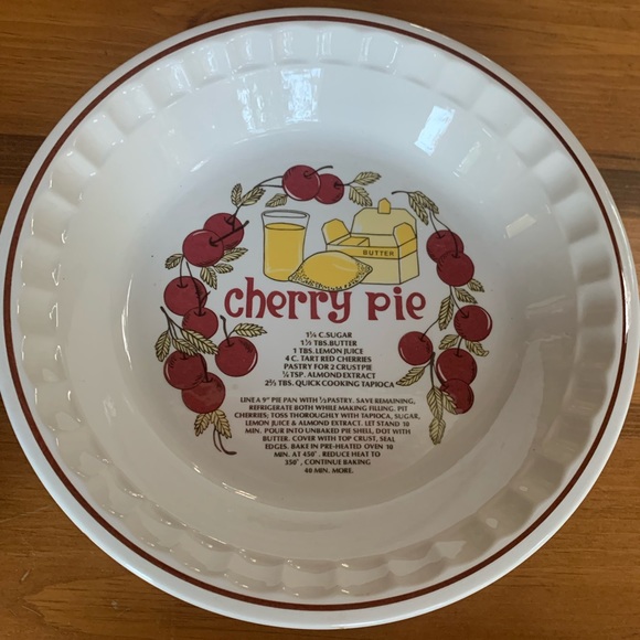 Vintage Cherry Pie Baking Plate 12 inch diameter 4 inch dep… - Picture 1 of 3